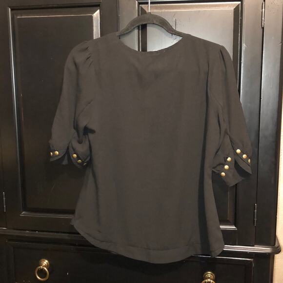 41 Hawthorn Goth Dark Black Shear Edgy Studded Top Medium - Picture 4 of 8